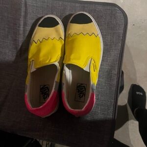 Vans Yellow and Pink Slip-On Sneakers